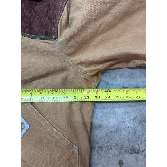 Vintage Carhartt Men's M Tan Duck Canvas Corduroy Collar Blanket Lined Jacket - Picture 3 of 16